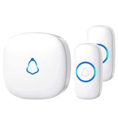 SECRUI Sonnette sans Fil Exterieur Etanche, Doorbell avec 1 Récepteur + 2 Émetteur À Pile, 58 Mélodies Carillon, 5 Niveaux Volume 120 DB, LED, 300m Longue Portée Sonette pour Maison,Appartement