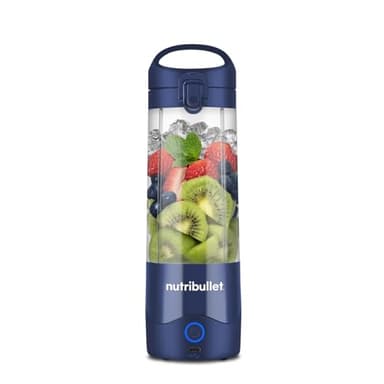 nutribullet Mélangeur portable bleu marine – Lame d'extraction puissante, tasse de 475 ml, couvercle à emporter, câble de charge USB-C et guide de l'utilisateur (français non garanti) – Offre plus de