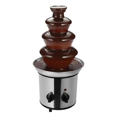 RjcdOPL Fontaine à Chocolat 4 Niveaux 170 W en Acier Inoxydable, Machine de Fontaine pour Chocolat Fondant Chaud, Capacité 1,8L, Pour Réunions de Famille, Anniversaires, Mariages