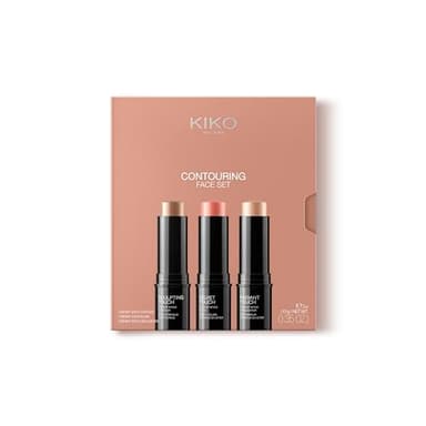 KIKO Milano Contouring Face Set 01, Kit De Maquillage Visage Avec 3 Sticks : Blush, Enlumineur Et Contour Du Visage