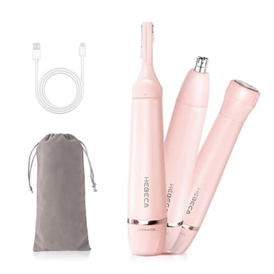 Tondeuse à poils de nez - 3 en 1 Rasoir électrique femme - Tondeuse Nasale USB Rechargeable et Etanche pour nez Oreille sourcil fuzz lèvres menton - ROSE