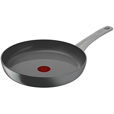 Tefal Poêle 28 cm, Induction, Revêtement antiadhésif céramique, Indicateur de cuisson Thermo-Signal, Eco-conception, Cuisson saine, Fabriqué en France, Renew On C4270632, Gris