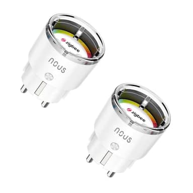 ZigBee Prise Connectée Nous A1Z, Prises Connectées et Intelligentes, 10A, Telecommande Sans Fil avec Mesure Consommation Electrique, Compatible Alexa, Hue Bridge, Home Assistant, Tuya, 2MQTT