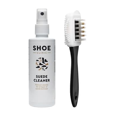 Nettoyant Daim et Brosse Daim Shoe Clinic | Nettoie en Profondeur & Protège | Pour Chaussures Habillées, Baskets, Bottes, Talons, Sandales