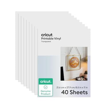 Cricut Vinyle imprimable – 21,6 cm x 27,9 cm (8,5 po x 11 po) (40 unités)