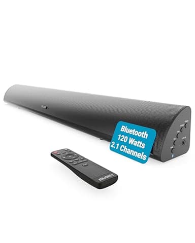 Majority Snowdon 120W Barre de Son TV Bluetooth | Enceinte TV Home Cinema 2.1 | Barres de Son avec RCA, Optique et AUX | Caisson de Basse Intégré | Montage Mural