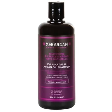 Kerargan - Shampoing Disciplinant à l'Huile d'Argan Pour Cheveux Indisciplinés, Secs et Frisés - Combat les Frisottis, Démêlant - Sans Sulfate, OGM, Silicone, Huile Minérale - 500ml