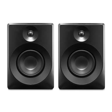 MEDION P61925 Enceintes d'étagère (Actives et passives, boîtier en Bois, système à 2 Voies, Bluetooth5.0, Tweeter et subwoofer intégrés, Bouton Rotatif, entrée Optique SPDIF, Line in RCA, 2X 50 Watts