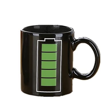 Hwydo Changement de batterie animée tasse de café/Batterie Morph Tasse/Couleur Batterie Tasse