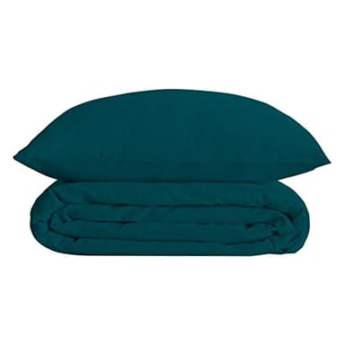 Atmosphera - Parure de lit - Percale - Bleu - 220x240 cm
