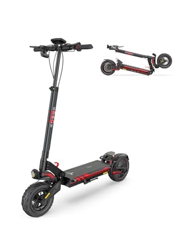 ENGWE E-Scooter Trottinette Électrique Pliable avec Batterie De 648Wh/864Wh, Autonomie Jusqu'À 50 Km/70km, Écran LCD, Y400/Y600 E-Scooter (Y400, Noir + Rouge)