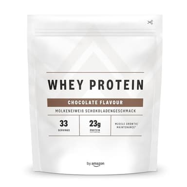 by Amazon - Nutrition Whey Protein Powder 1kg Chocolate (Anciennement sous la Marque AMFIT, Même Produit)