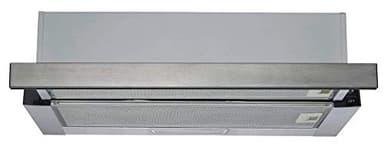 PKM UBH6002-2H Hotte encastrable | Design argenté | 60 cm de large | Évacuation d'air | Recirculation d'air | Éclairage LED | Extensible | Débit d'air de 333 m³/h