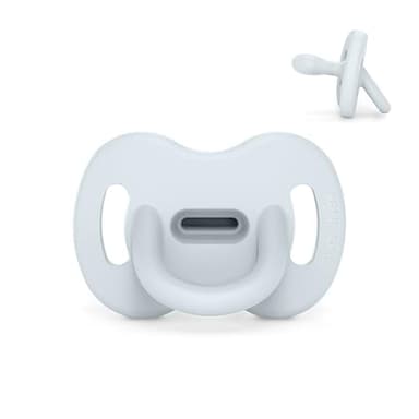 Suavinex, Sucette Tout Silicone pour Nouveau-nés, pour Bébé 0/6 Mois et Naissance, avec Tétine Symétrique SX Pro, Réversible, Super Douce et Souple, Idéal pour Dormir, Ballad Blue