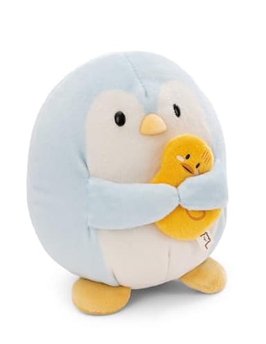 NICI Peluche Pingouin Waddle 16 cm avec Canard en boîte Cadeau 11x12x6,5 cm Bleu - Doudou en Peluche, Peluche à câliner, pour Jouer, pour Enfants et Adultes, Une Excellente idée de Cadeau - 61149