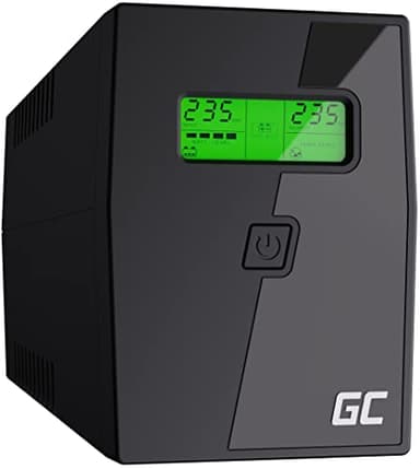 Green Cell® UPS Onduleur 800VA (480W) 230V Alimentation d'énergie Non interruptible Line-Interactive AVR Alimentation sans Interruption pour Ordinateur USB/RJ11 2X Schuko Prises Affichage LCD