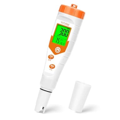 YINMIK Testeur de pH Piscine, pH Mètre Électronique Hydroponie avec Affichage Simultané, Conductimètre Aquarium, 4 en 1 Testeur de ppm EC et pH pour Aquarium, Spa, Eau Potable, Eau Piscine