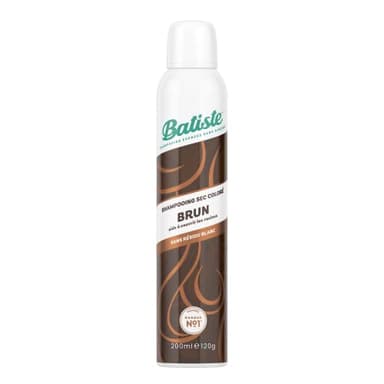 Batiste Shampooing Sec, Touche de Couleur Brun, Rafraichit les Cheveux et Apporte du Volume, Poudre Colorée Effet Longue Durée, Absorbe Excès de Sebum, Sans Rinçage, 200ml