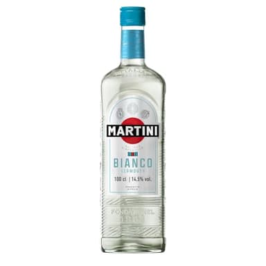 MARTINI Bianco Apéritif Vermouth Blanc, 14,5% vol., 100cl / 1L, Vermouth Italien infusé aux herbes et fleurs aromatiques