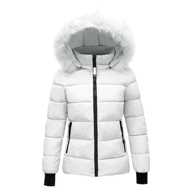 Vestes d'hiver pour femmes UK - Doudounes matelassées mi-longues - Manteaux bouffants pour dames - Veste légère imperméable avec capuche - Grande taille - Trench-coat slim - Manteau d'extérieur chaud
