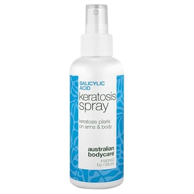 Spray kératose pilaire pour peau rugueuse, chair de poule et peau de fraise – avec acide salicylique, acide glycolique, glycérine et panthénol