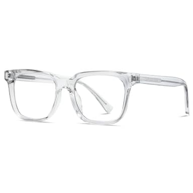 kachawoo Lunettes de blocage de lumière bleue pour hommes et femmes Lunettes de mode avec cadre TR90 Eyewear carrées, Transparent, L