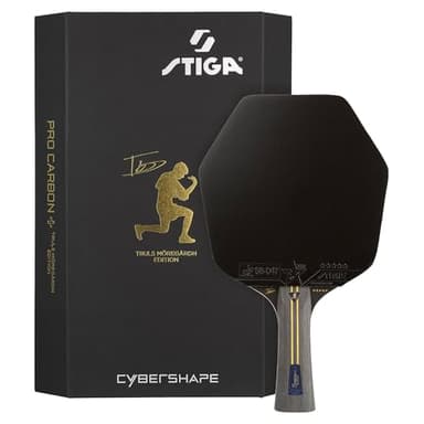 STIGA Pro Carbon Plus Cybershape Truls Edition Raquette de Ping-Pong 5 étoiles, Sweet Spot Plus Grand, Technologie Touch Carbon, Revêtements STAR5 approuvés par l'ITTF - pour Les Joueurs offensifs