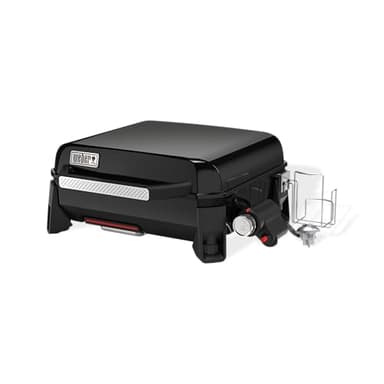 Weber Plancha à gaz SLATE GP Premium/Diffusion de chaleur d'un bord à l'autre, jusqu'à 260 °C, plancha antiadhésif émaillé (43 x 41 cm), pieds réglables en hauteur, noir
