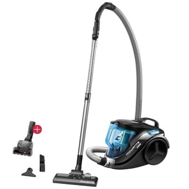 Rowenta Aspirateur sans sac (très faible consommation d'énergie à haute puissance 750 W, volume de poussière 1,5 l, accessoires intégrés, avec brosse turbo supplémentaire, aspirateur traîneau sans