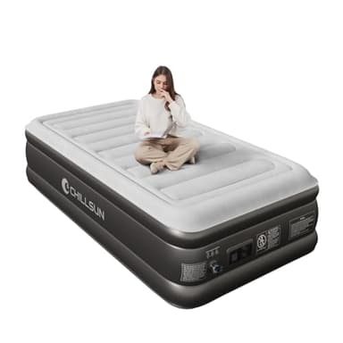 CHILLSUN Matelas Gonflable Auto-gonflant avec Pompe, pour 1 Personne, léger et Facile à Ranger, Grande stabilité et capacité de Charge, 190 x 100 x 46 cm pour Camping, Chambre d'amis, Maison