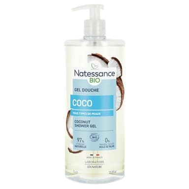 Natessance gel douche rafraîchissant eau de coco 1L