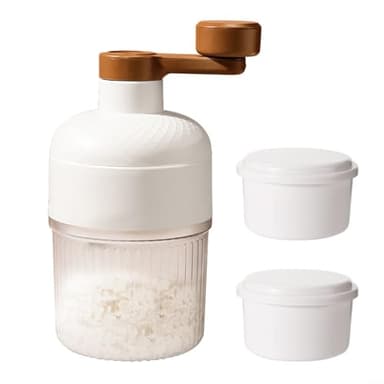 Fauhapyway Machine à glaçons pilée manuelle portable avec deux plateaux pour la cuisine, la maison, les friandises (broyeur à glace + bac à glace)