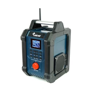 Radios de Chantier – Radio numérique et Robuste avec Dab+, FM, Bluetooth, AUX, Batterie 4000 mAh, 2 Haut-parleurs de 15 W et écran LCD de 2,4 Pouces
