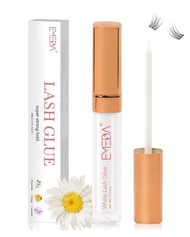 EMEDA Colle sans latex pour faux cils 7ml 0.23 OZ Colle pour faux cils Formule transparente et résistante à l'eau avec extrait de camomille Adhésif pour faux cils à forte tenue Lash glue
