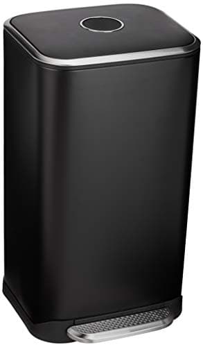 Amazon Basics Poubelle rectangulaire à fermeture douce - 32 l, noir