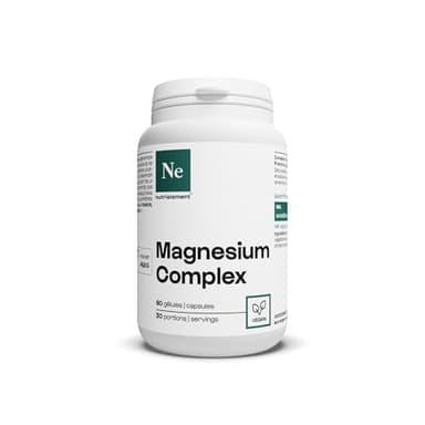Nutrielement - Magnesium Complex - 60 gélules - L-Pidolate + Citrate de magnésium + magnésium Bisclycinate - Complément alimentaire Fatigue, Système nerveux, Energie - Biodisponibilité élevée