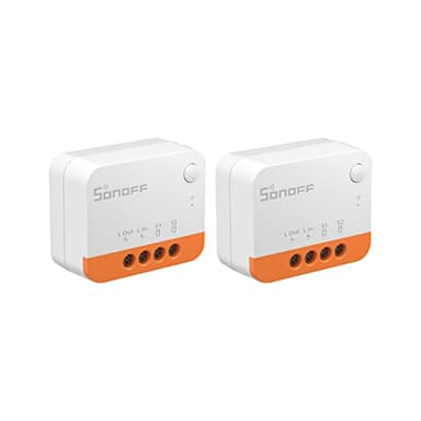 SONOFF ZBMINIL2 ZigBee Interrupteur Sans Fil (Aucun Fil Neutre Requis), 6A/1440W 2-Way Contrôle Smart Switch, Compatible avec Alexa/Google Home, Home Assistant, ZigBee 3.0 Gateway Hub Requis,(2 Pack)