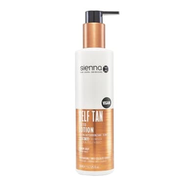 Sienna X Lotion teintée autobronzante 200 ml Crème bronzante naturelle sans traces pour les vacances avec thé vert et écorce de citron. Formule longue durée pour le visage et le corps.