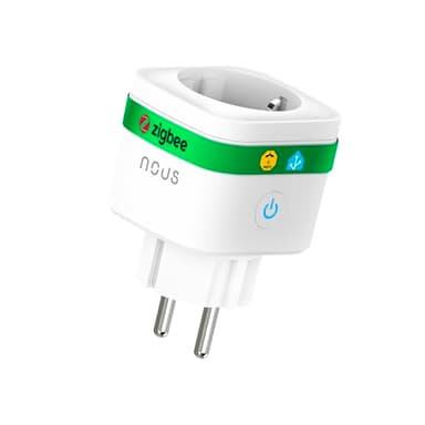 NOUS A7Z Prise Connectée ZigBee avec Suivi Énergie, 16A, Contrôle Vocal & via App, Programmation & Minuterie, Compatible Alexa, Google Home, Home Assistant, Tuya, Hub ZigBee Requis