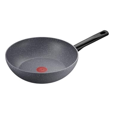 Tefal Natural On Wok 28 cm, Induction, Revêtement antiadhésif, Fonction Thermo-Signal, Emballage éco-responsable, Fabriqué en France G2801902