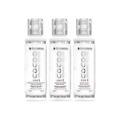 Mini Kit Lissage Tanin Cocoa Organic Protéine - 3x100 ml | Lissage Professionnel, Anti-Frisottis, Cheveux Lisses et Brillants | Soin Lissant à Base de Protéines de Tanin