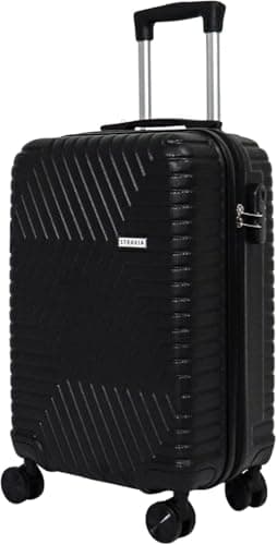 STRAVIA – Del – Grande Valise 75 cm – ABS Légère et Résistante – Bagage Rigide – Serrure à Code Sécurisée – 4 Roues Double Ultra Fluides – Noir – 76 x 50 x 28