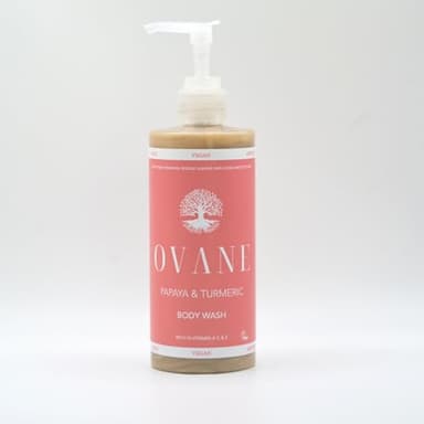 OVANE | Gel douche papaye et curcuma | Gel douche nettoyant en profondeur - Naturel, végan, sans cruauté, sans SLS ni parabènes, 300ml 10.14 fl oz.