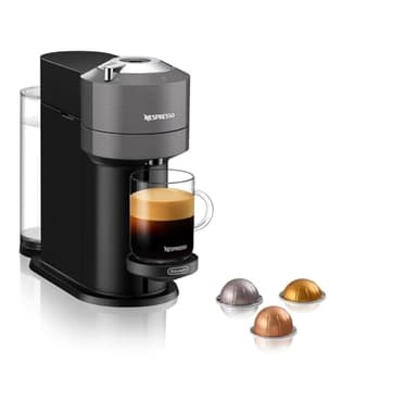 De'Longhi Nespresso Vertuo Next ENV120.GY, Machine à Café en Capsules, Machine à Café Portion Unique, 5 Tailles de Tasse, Technologie Centrifusion, Ensemble de Bienvenue Inclus, Gris Foncé