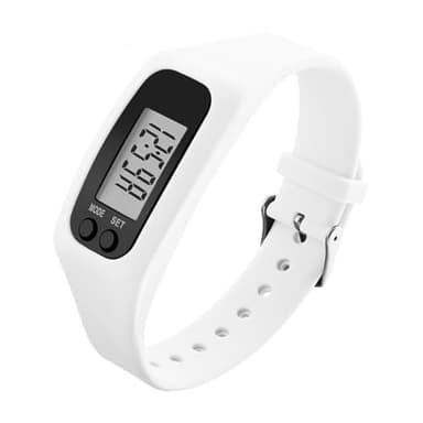 Tomedeks 1 Pièce Montre Podometre non Connectée,Silicone Podomètre Montre, Podomètres de Sport et de Fitness,Unisexe (Blanc)
