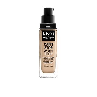 NYX Professional Makeup Fond de Teint Liquide Couvrant Tenue 24h Can't Stop Won't Stop Liquid Foundation, Waterproof, Fini Mat, Formule Vegan, Teinte : Nude (06.5)