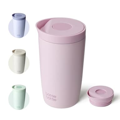 BOTTLE BOTTLE Tasse de voyage isotherme de 350 ml en acier inoxydable avec couvercle à bouton-poussoir, garde au froid et au chaud pendant 8 heures (rose)