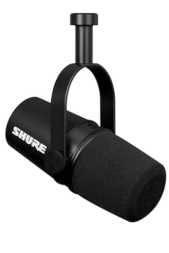 Shure MV7X XLR Podcast Microphone pour le Podcasting, l'enregistrement, la Diffusion en Direct et les Jeux, Sortie Casque Intégrée, XLR, Technologie d'isolation de la Voix - Noir