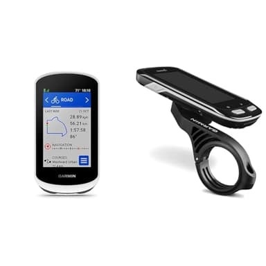 Garmin Ordinateur de vélo Edge Explore 2, 3 Pouces, GPS intuitif, Fonctions VO2, Records personnels, Blanc, Unique & Fixation Avant pour GPS de Vélo Edge 1000