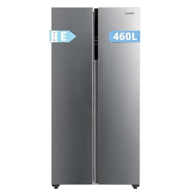 COMFEE' RCS609IX2 Réfrigérateur-Congélateur Américan/No Frost/Compresseur Inverter/Hauteur 177,5 cm/460 L(271+189) de Réfrigération/Double contrôle/SuperCool, Inox